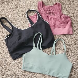Women Sports Bra Set Black, Pink, and Green Joylab All In Motion
